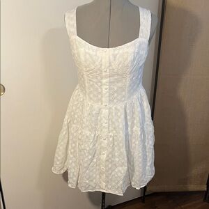 Lulu's White Lace Midi Dress